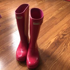 Bright Pink Hunter Rain boots